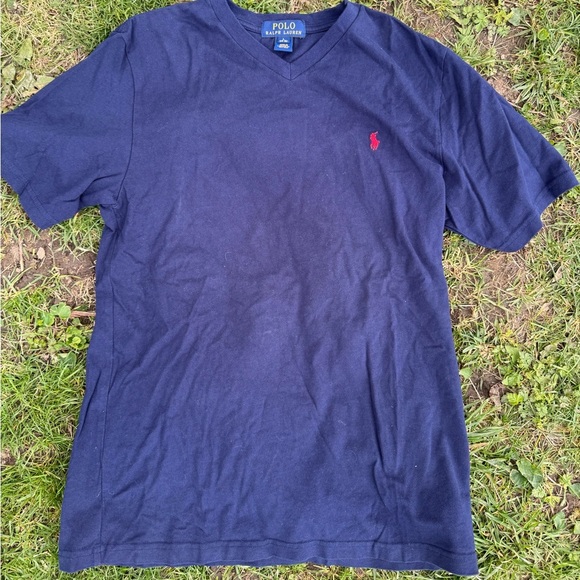Polo by Ralph Lauren Men's Navy Blue V-Neck Shirt - Picture 1 of 2
